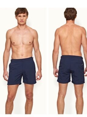 Orlebar Brown Bulldog Navy Mid-Length Swim Shorts Size 28